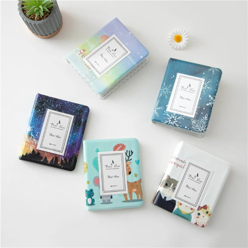 Портативный фотоальбом с элегантным принтом диагональ 3 дюйма 64 фото книга