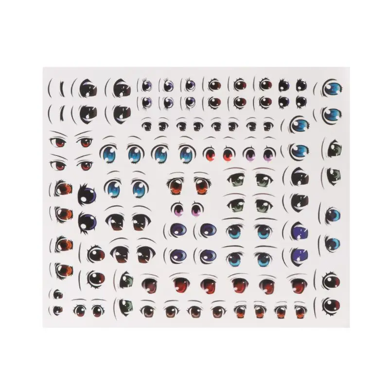 Милые Мультяшные глаза аниме фигурка куклы глаз Водные Наклейки для Аксессуары