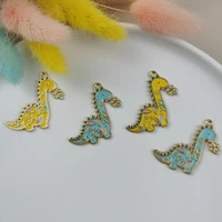 10pcs alloy accessories fun colored dinosaur brachiosaurus small pendant pendant keychain material diy handmade charm