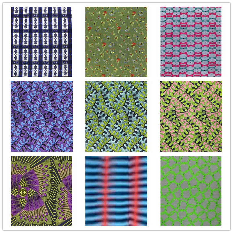 Африканский батик из вощенной ткани Pagne Воск Анкара в африканском стиле вощеной с