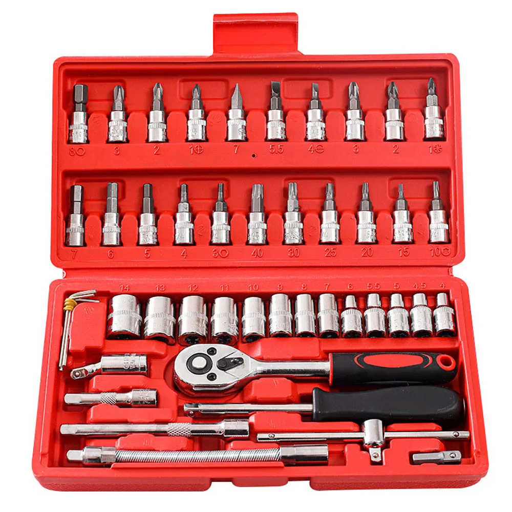 

Ключ-Трещотка из легированной стали, 1/4 дюйма, 46 шт.