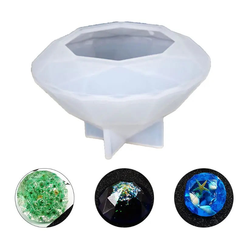 

DIY Crystal Epoxy Mold Oversized Diamond Molds UV Resin Necklace Pendant Mould Jewelry Crafts Making Accessories