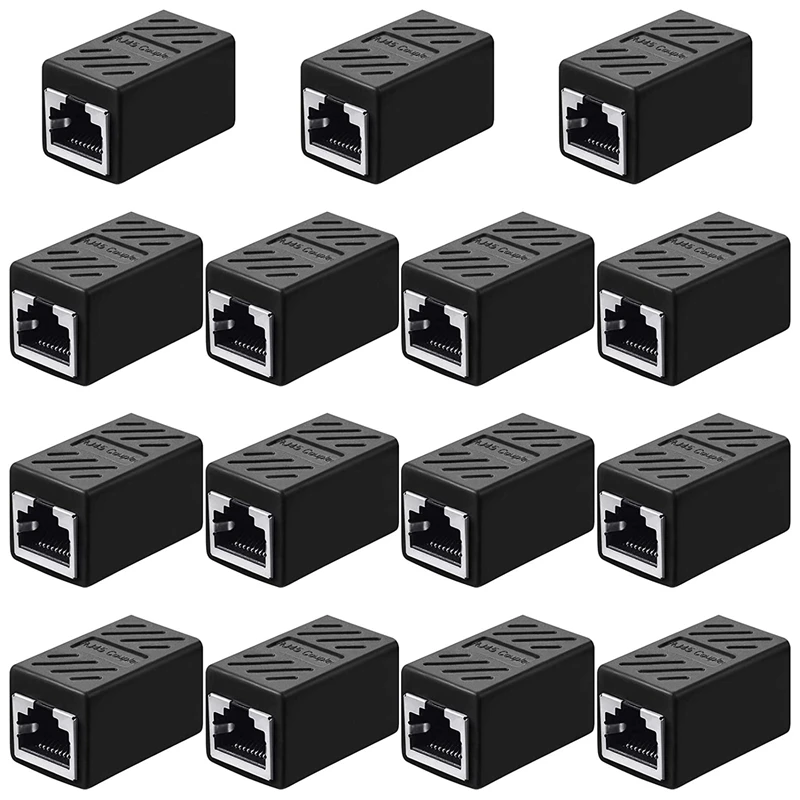 

15Pcs RJ45 Coupler, Ethernet Extension Adapter Network Connector for Cat7/Cat6/Cat5E Cable Coupler Female to Female