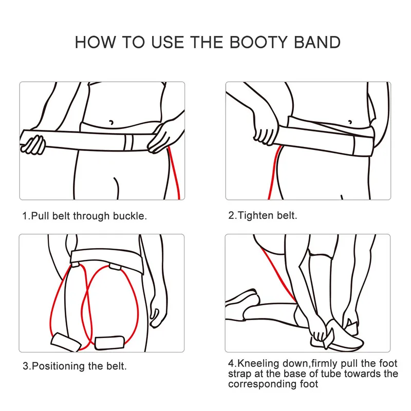 

Fitness Women Booty Bands Set Resistance for Butt Legs Muscle Training Adjust Waist Belt Elastic Bands Pedal Exerciser Workout