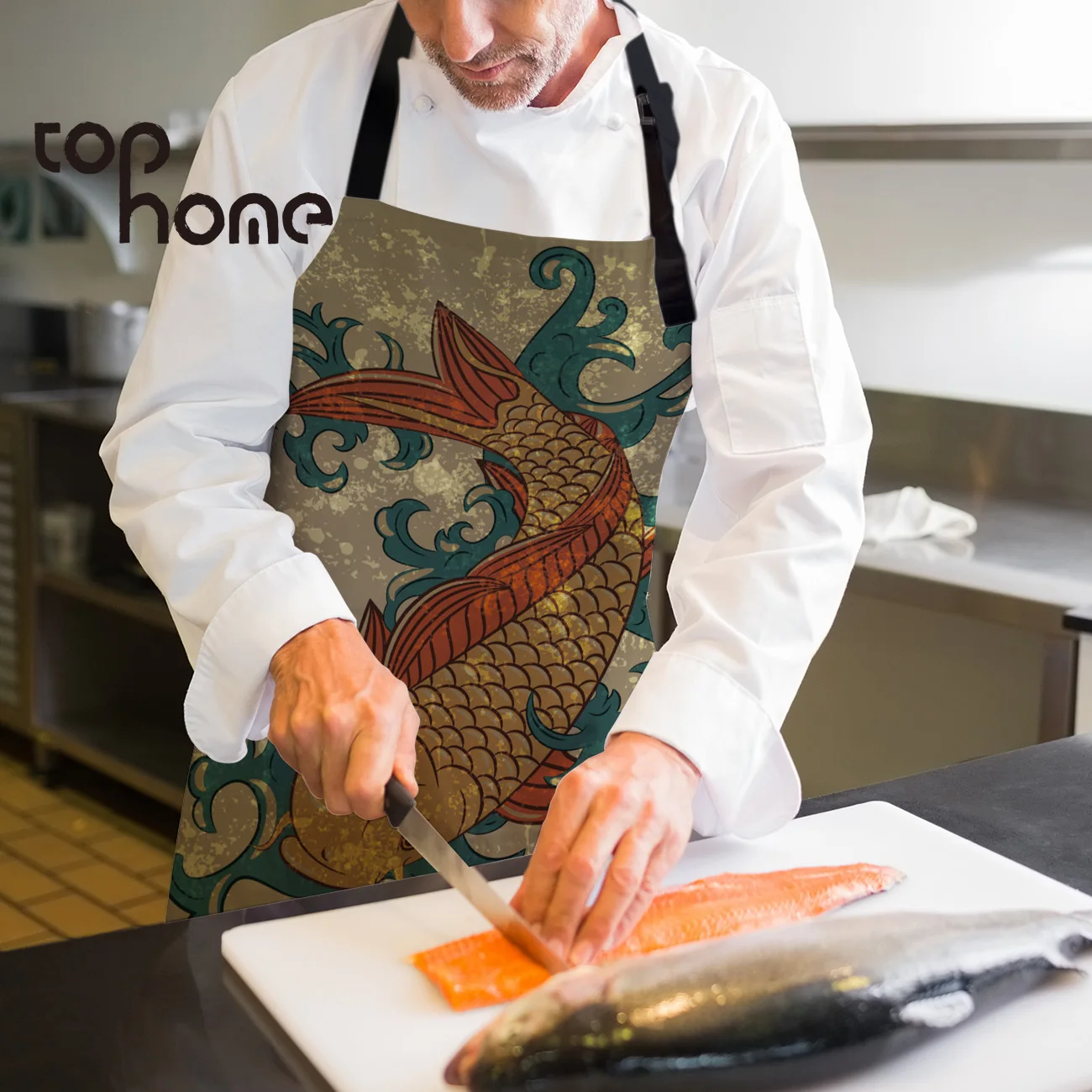 Кухонный Фартук Tophome японские регулируемые брезентовые фартуки без рукавов с