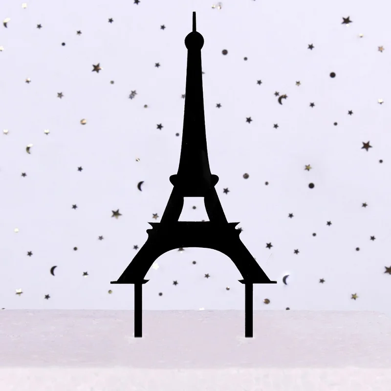 Высокое качество 2 5 мм толщина башня силуэт романтичный акриловый топперы на