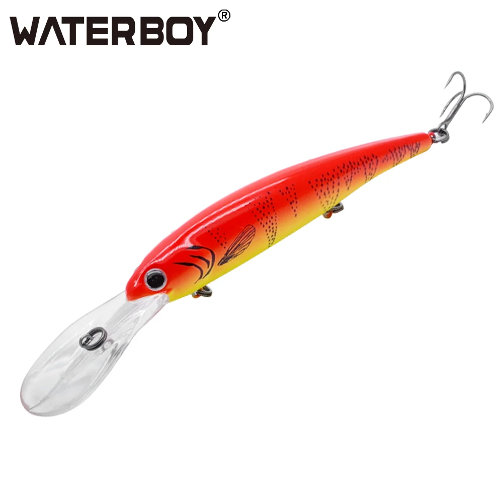 WATERBOY Long Lip Minnow Fishing Lure 12cm 20g Deep Wobbler Swimming Artificial Pesca Hard Fish Bait