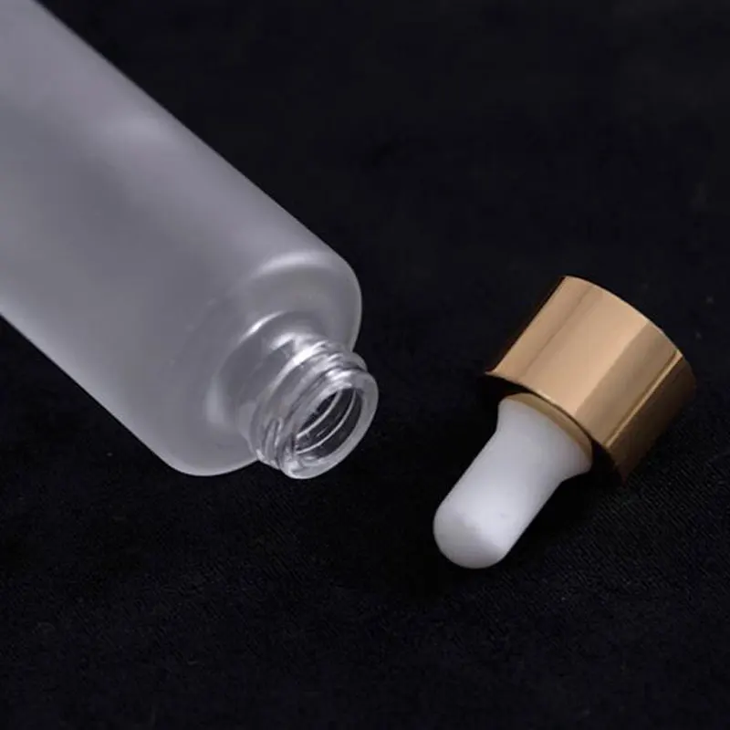 Frosted Glass Essential Oil Dropper Bottle 20ml 30ml 40ml 50ml 60ml 80ml 100ml Cosmetic Packaging Vial Refillable Bottles 10pcs | Красота и