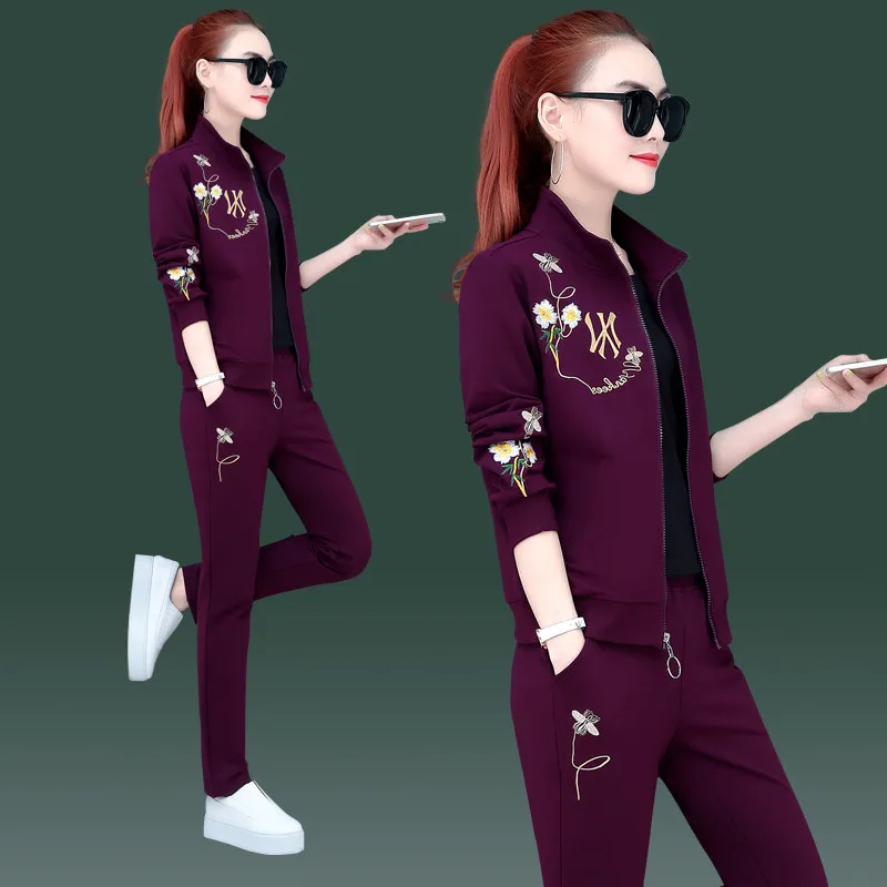Костюм для спорта и отдыха Женская весенне-осенняя Новинка 2019 года комплект из