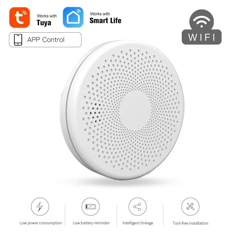 

Детектор дыма и угарного газа 2 в 1 с Wi-Fi
