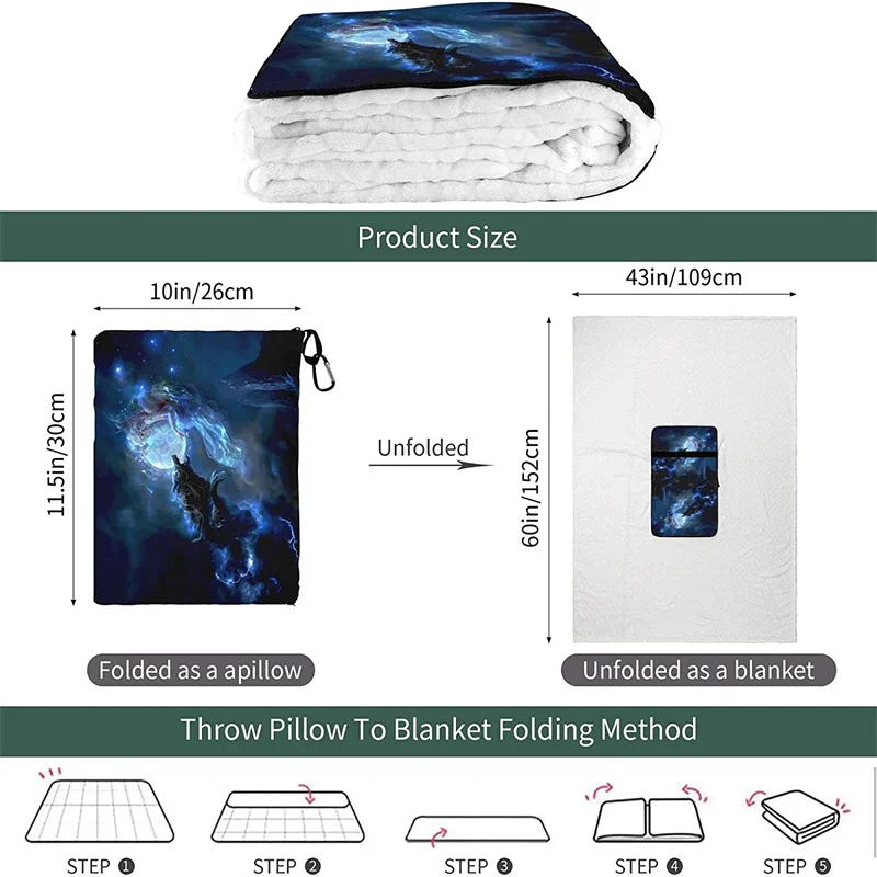 comprar Lobo Viagem Travesseiro Cobertor Dois-em-um Mochila Cinta E Compacto Avião Saco Cintura Suporte 60x43 Polegadas