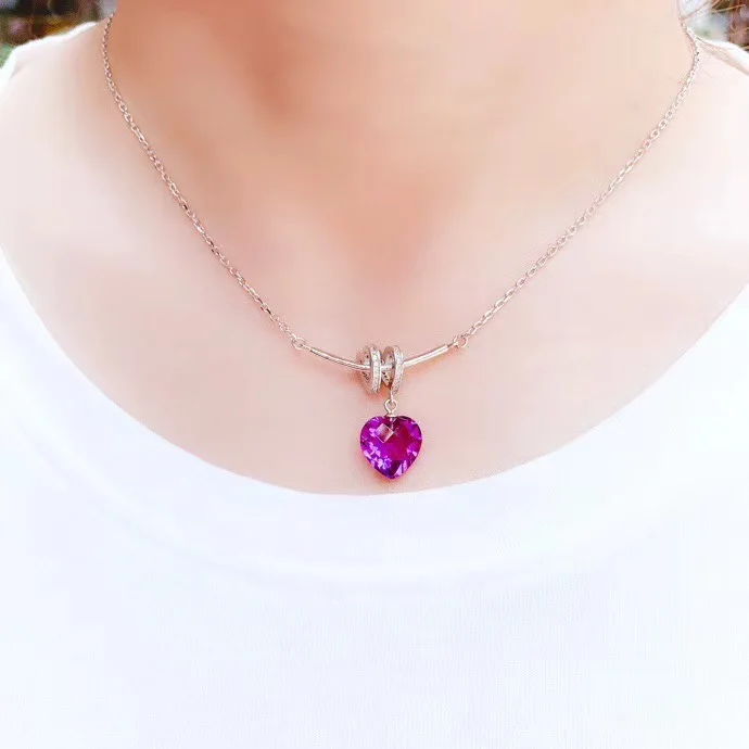 Женское Ожерелье простое ожерелье из чистого серебра 925 пробы в форме сердца