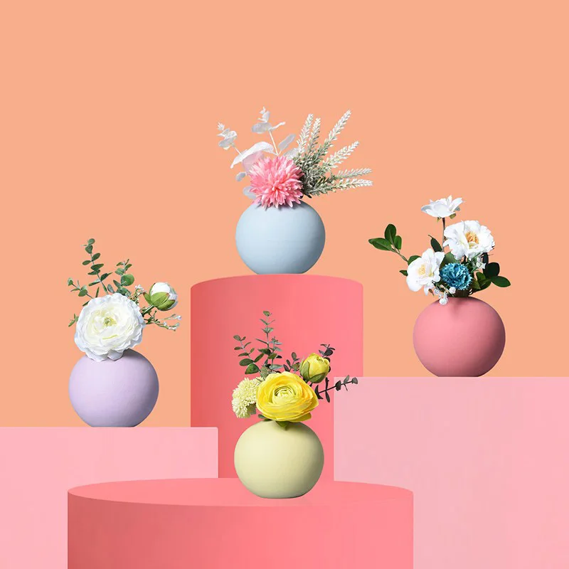 Модный керамический горшок для цветов бонсай скандинавский рабочий стол ваза