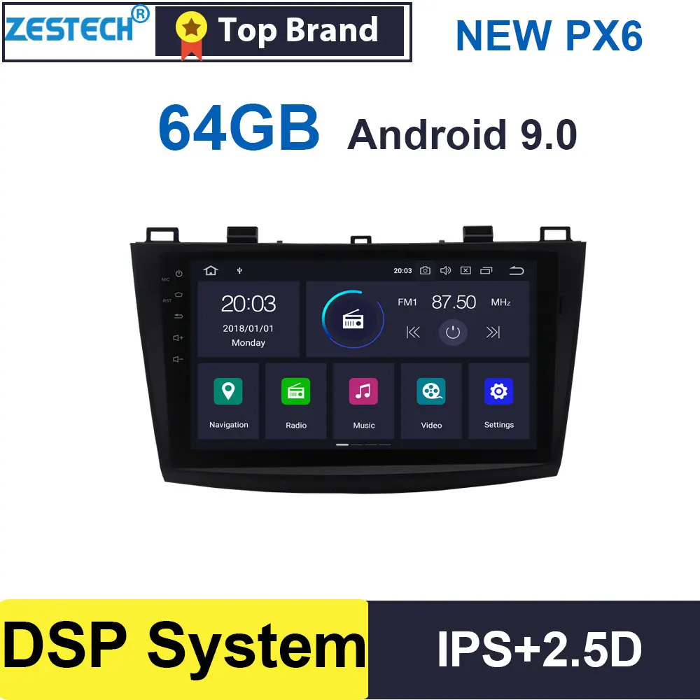 Android 9 0 2.5D ips &quotgps Радио автомобильный dvd плеер для Mazda 3 2010 2013 головное устройство