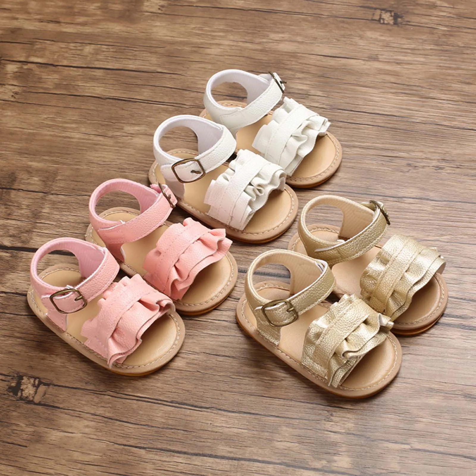 

Сандалии для девочек, мягкая резиновая подошва, плоская подошва, босоножки принцессы, летняя обувь для начинающих ходить детей