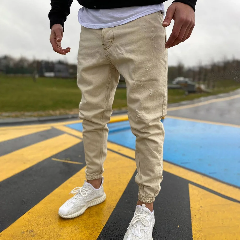 Men's Jeans Fashion Casual Sports Pants Mens Plus Size Pencil Pants Shrink Elastic Jean for Man Slim Trousers Skinny Jeans Men