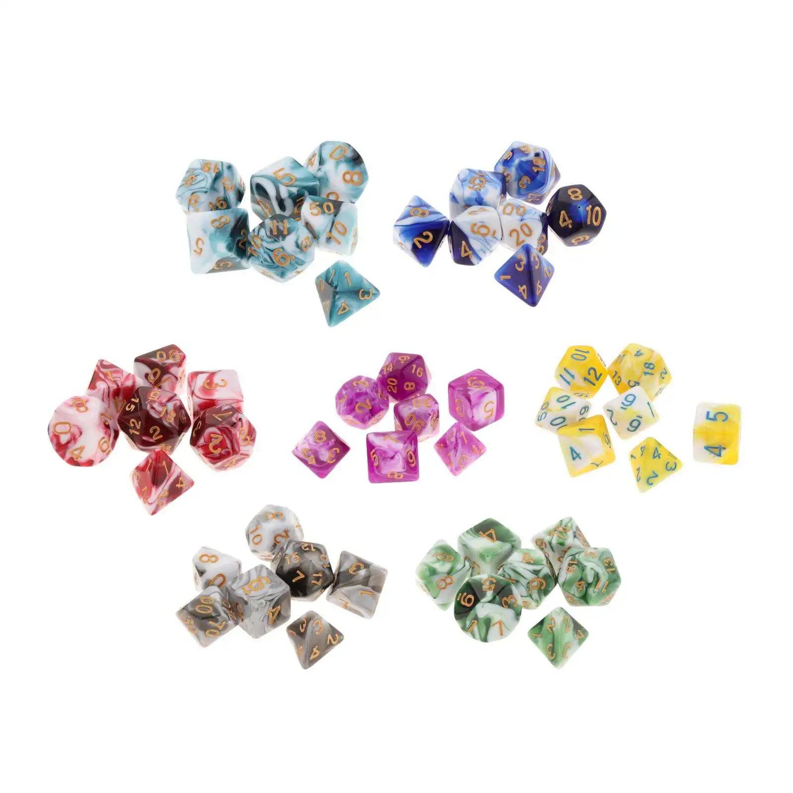 

7 Pieces Polyhedral Dice Multi-Sided Table Games Game Accessories Rpg Dices Props Role Playing Dice for Dnd Rpg Mtg Adults Game