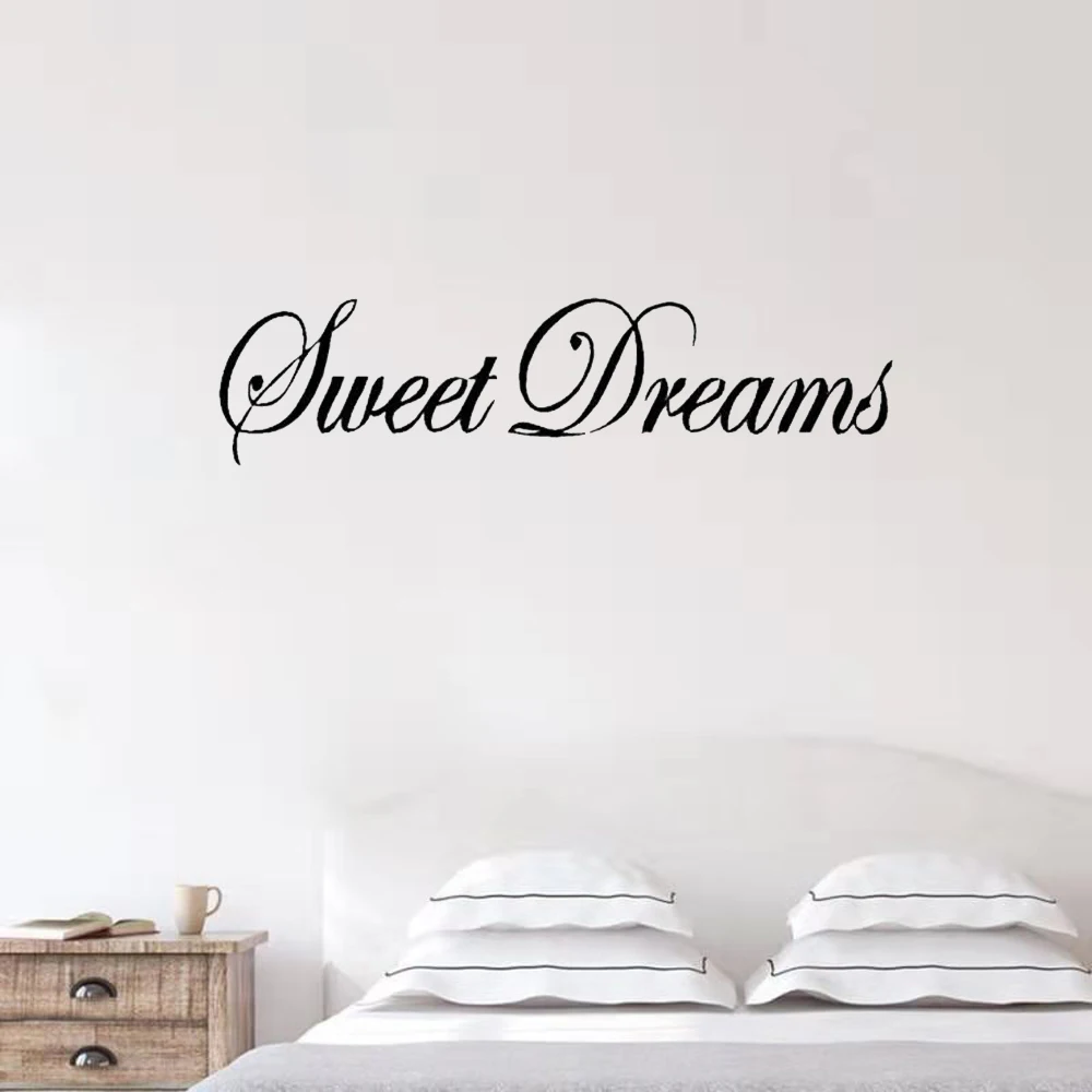 Виниловые наклейки на стену с надписью и Sweet Dreams большого размера украшение для