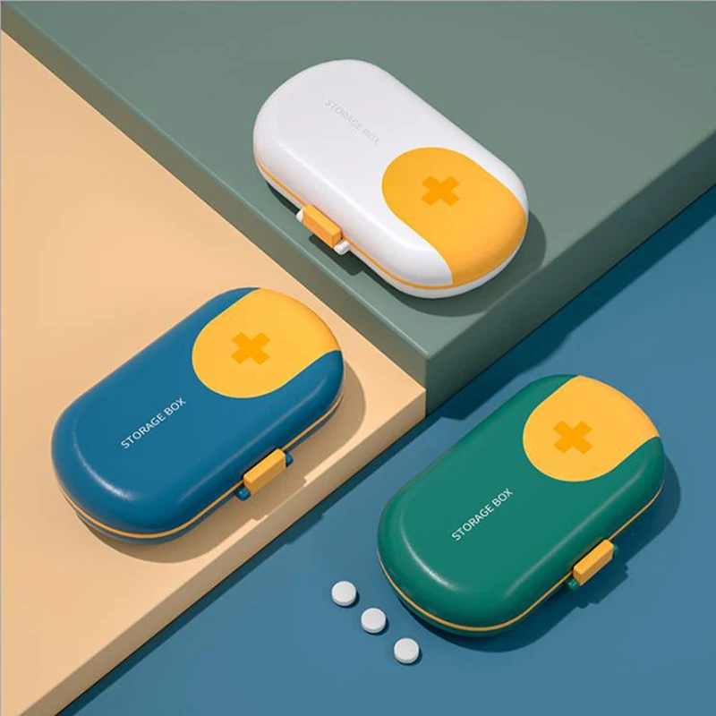 Portable Pill Box Distributed Small Mini Large Capacity Storage Travel Sealed Moisture-proof Medicine Dividable Tablet | Красота и