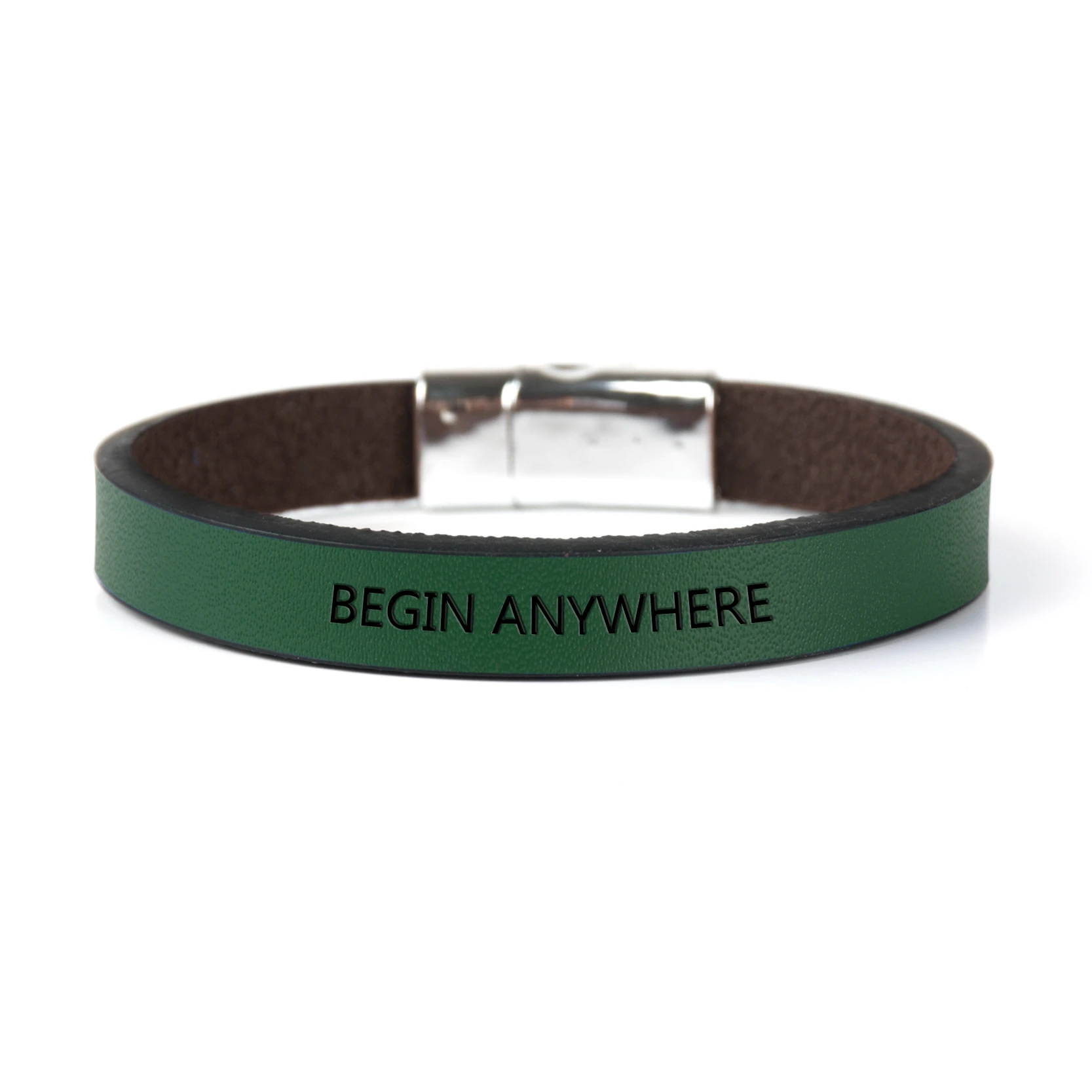 Начать в любом месте Выгравированные буквы браслет на магнитной застежке