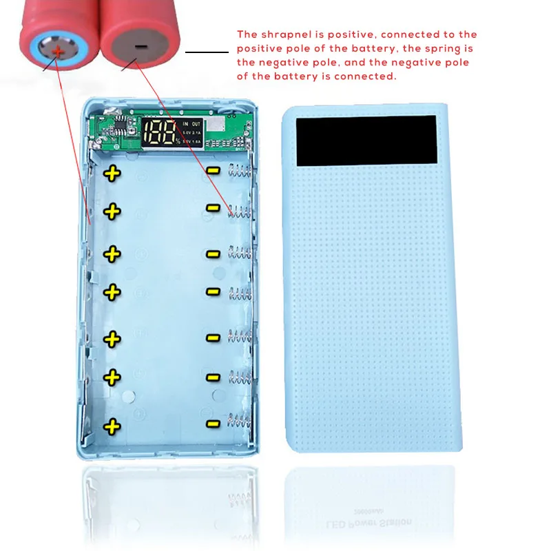 Qc 3 0 20000mAh Type c DIY Power Bank 7*18650 аккумулятор (нет) чехол Led bank Box Quick Charge для