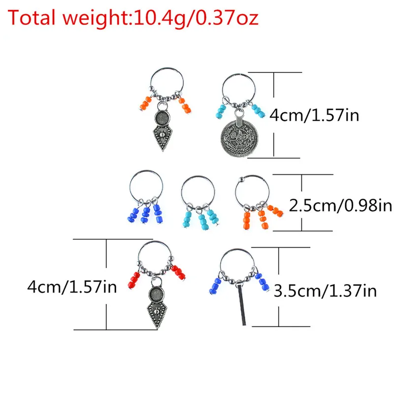 Набор подвесок и колец с разноцветными бусинами 7/8 шт./набор заколки для волос