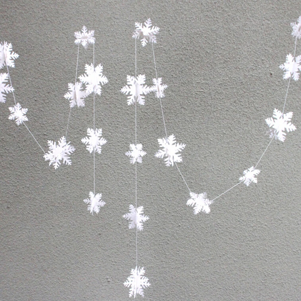 

3M White Paper 3D Snowflake Pendant Garland Christmas Hanging Decoration