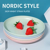simplicity plates wheat straw vegetable plate restaurant plastic plates throw proof heat insulation northern round dinner plate
