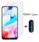 Защитное стекло для экрана и камеры для Xiaomi Redmi 8A Pro, закаленное, 2 в 1