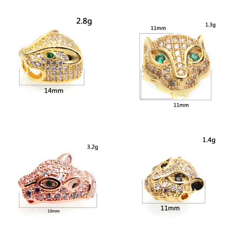 Бусины для браслета DIY 1 шт. медные инкрустированные бусины леопардовой расцветки