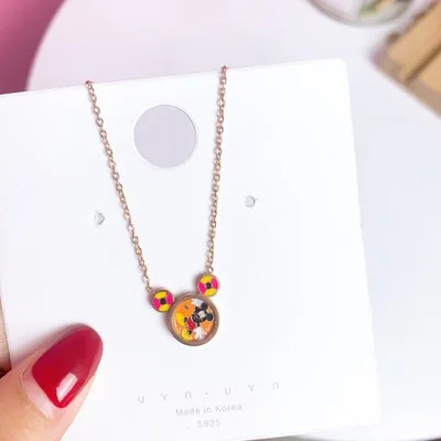 Цепочка Микки Маус Disney вязаная кукла аксессуары для женщин и мужчин ожерелье