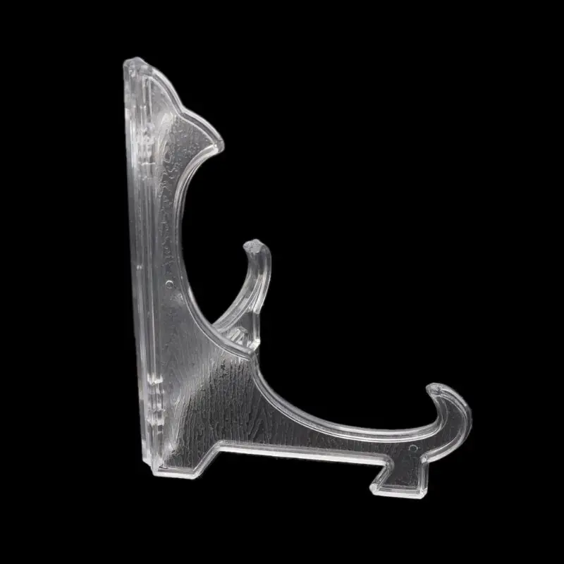 

10Pcs Clear Plastic Easels Plate Holders Display Dish Picture Frame Photo Holder