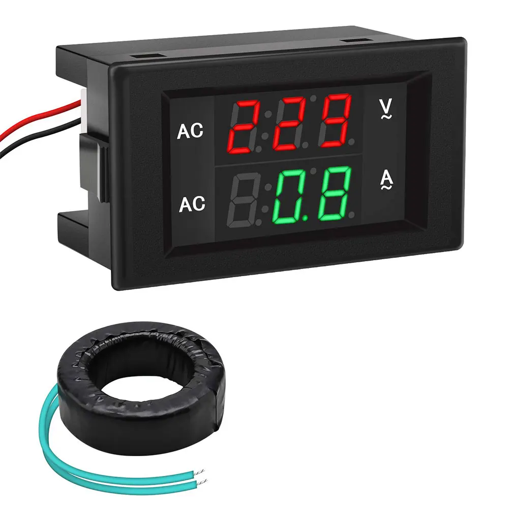 

Mini Digital Voltmeter Ammeter AC130-500V 220A LED Dual Panel Display Voltmeter Current Meter Tester Digital Multimeter Set