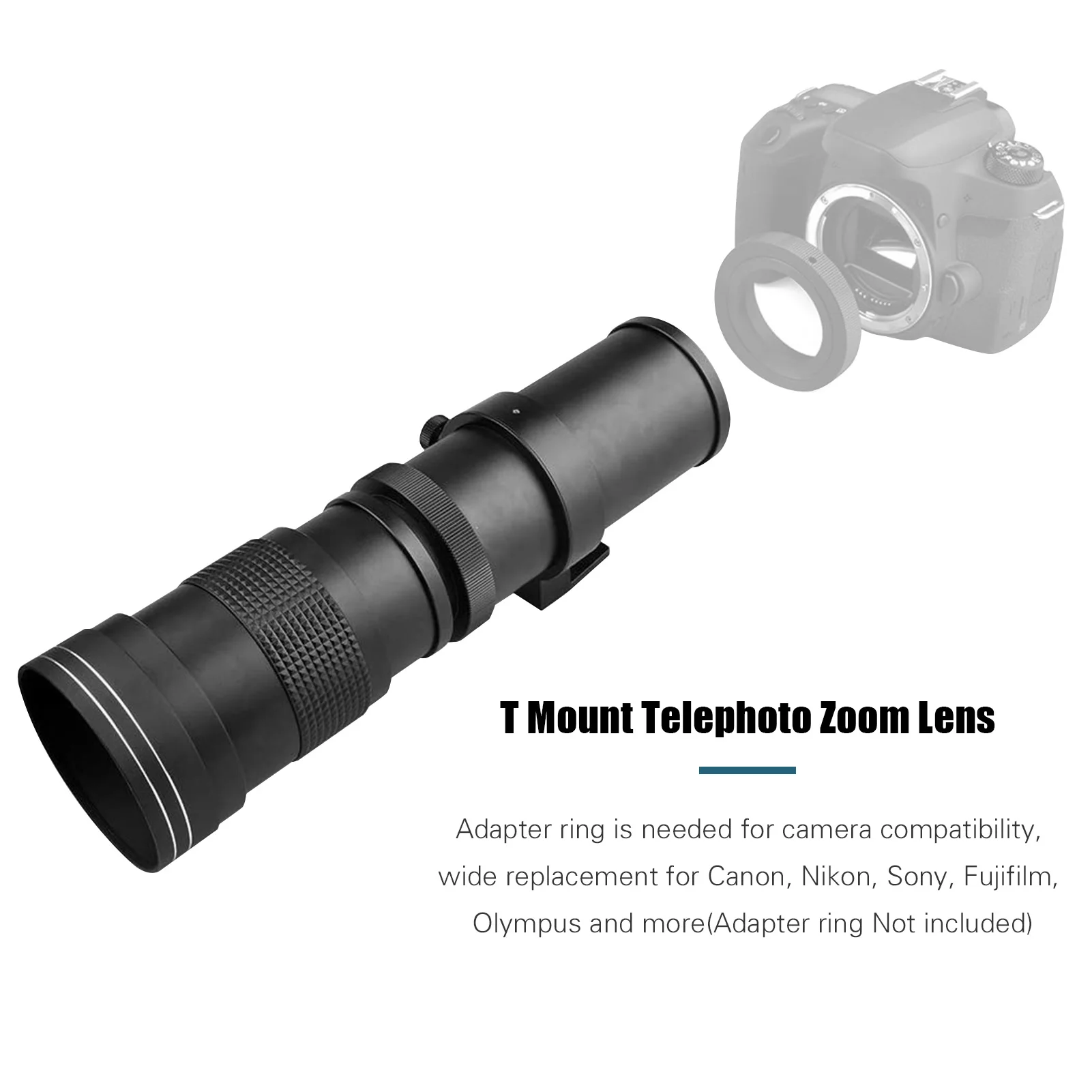Объектив камеры MF Super Telephoto Zoom F/8 3 16 420 800 мм T Mount с объективом для Canon Nikon Sony Fujifilm Olympus