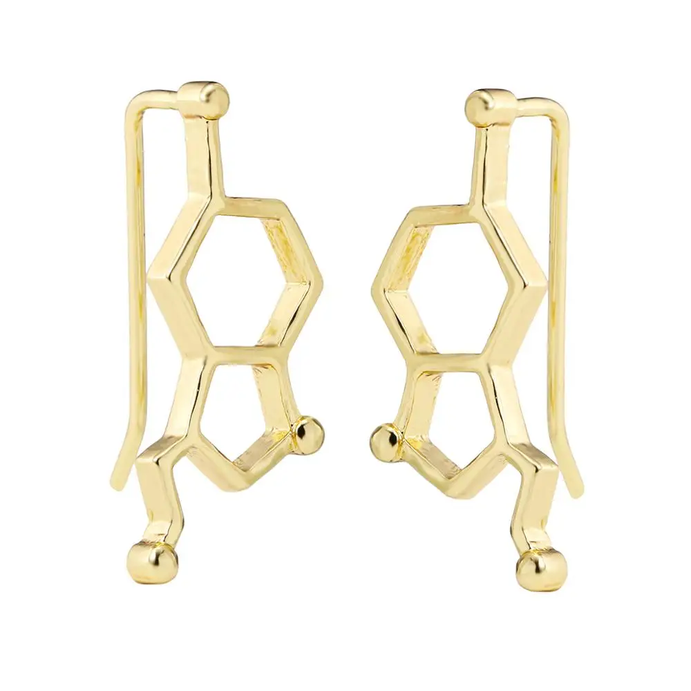 Женские трендовые серьги Альпинисты из молекула серотонина простые ушные куртки