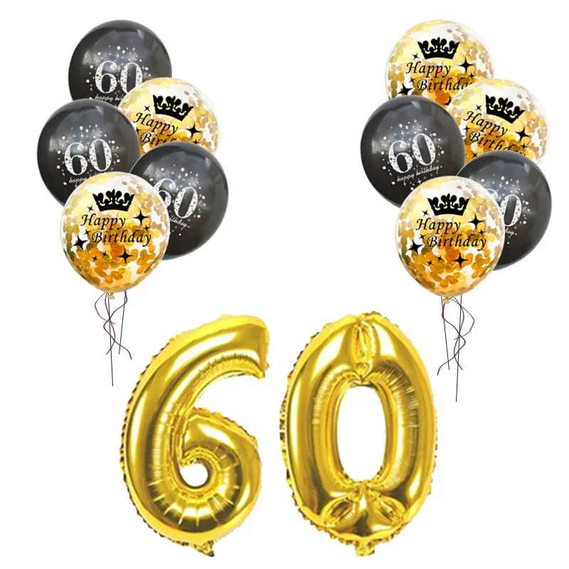 60 set Поздравление 30 лет 30 день рождения украшения для взрослых бумажный баннер гирлянда из букв 40 50 60 70 лет вечерние украшения - Цвет: 60 set