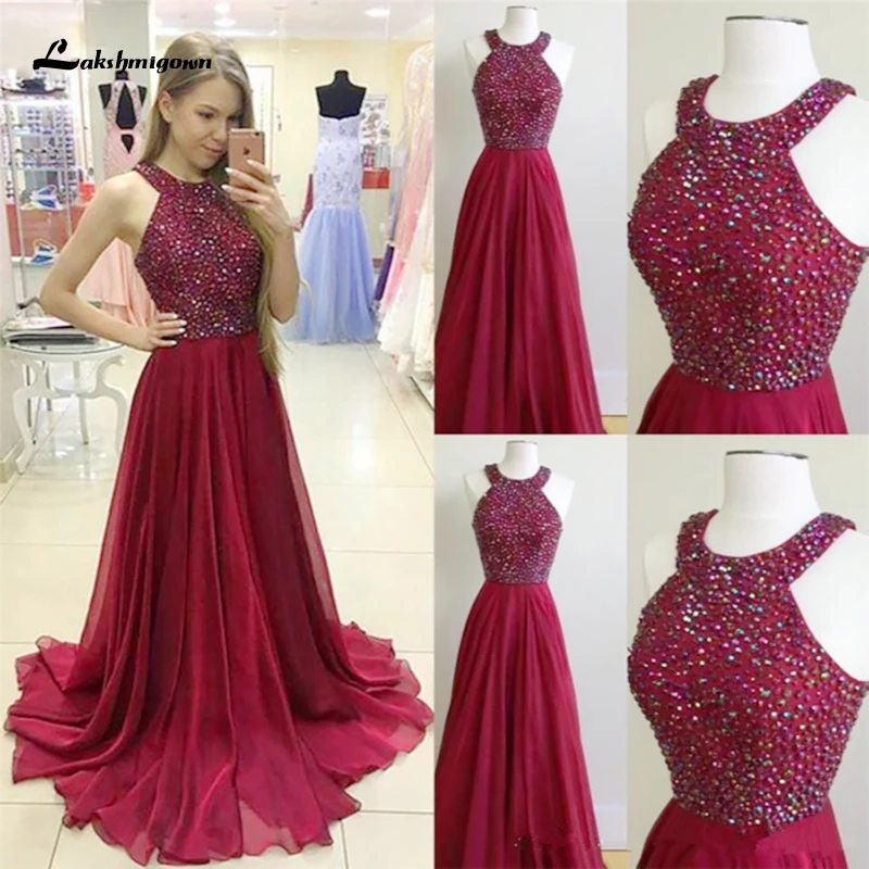 

Beading Prom Dresses Long Chiffon vestido de festa Formal Pageant Evening Party Dress Prom Gown robe de soiree Real Picture