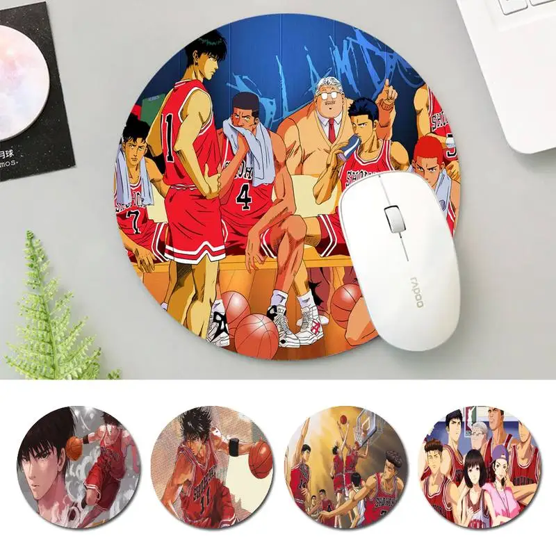 

Trendy SLAM DUNK Mouse Mat Keyboard Mat Desk Durable Desktop Mousepad Rubber Gaming Round Mouse Pad Office Mouse Mat
