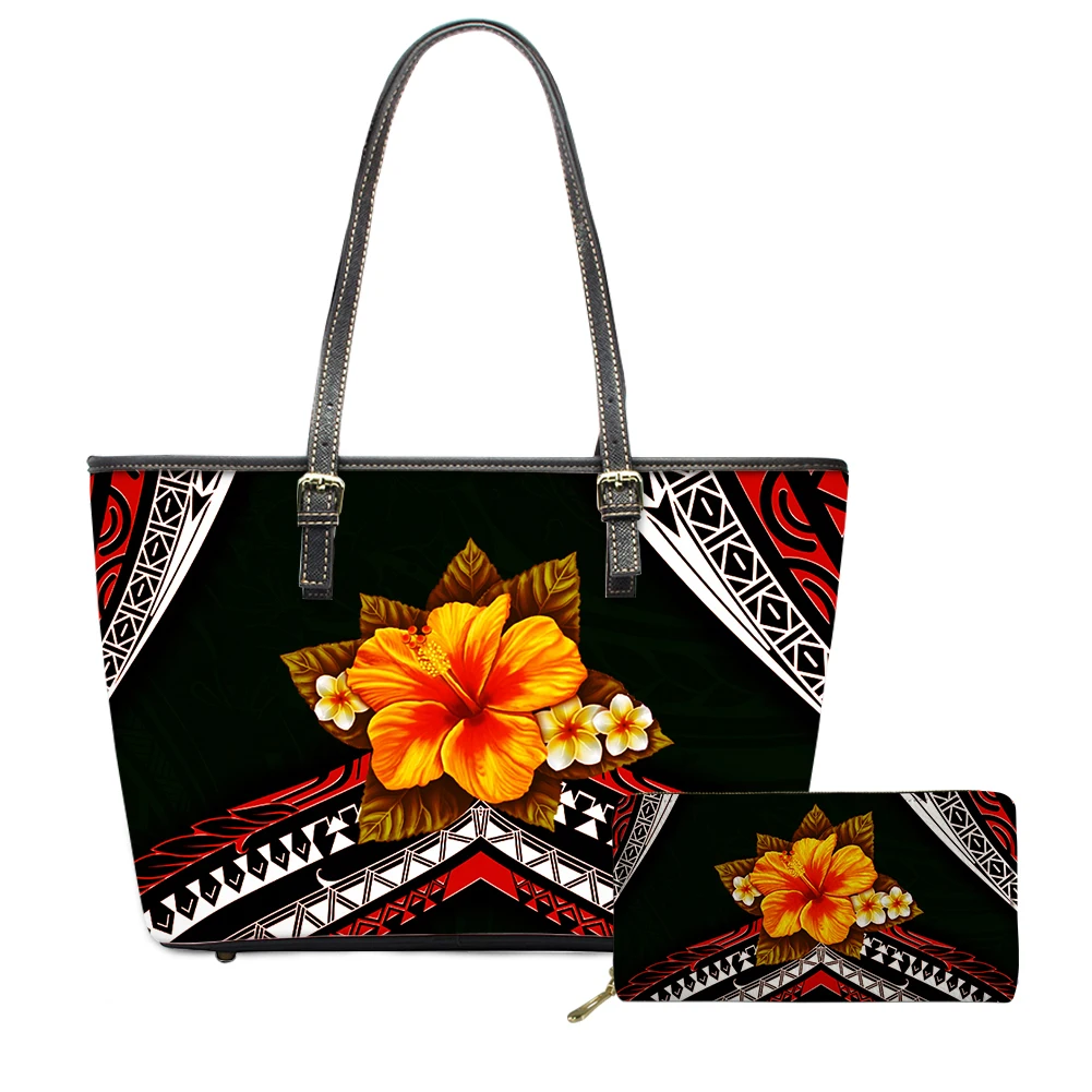 

FORUDESIGNS Polyneisa Plumeria набор женских сумок и кошельков с принтом 2 шт. из искусственной кожи Сумка-тоут повседневные дорожные женские сумки через ...