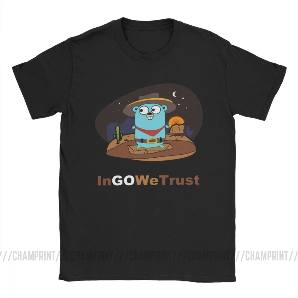 Golang Мужская футболка Gopher In Go мы доверяем программисту Программирование футболка кодер кодирование одежда разработчик забавная футболка