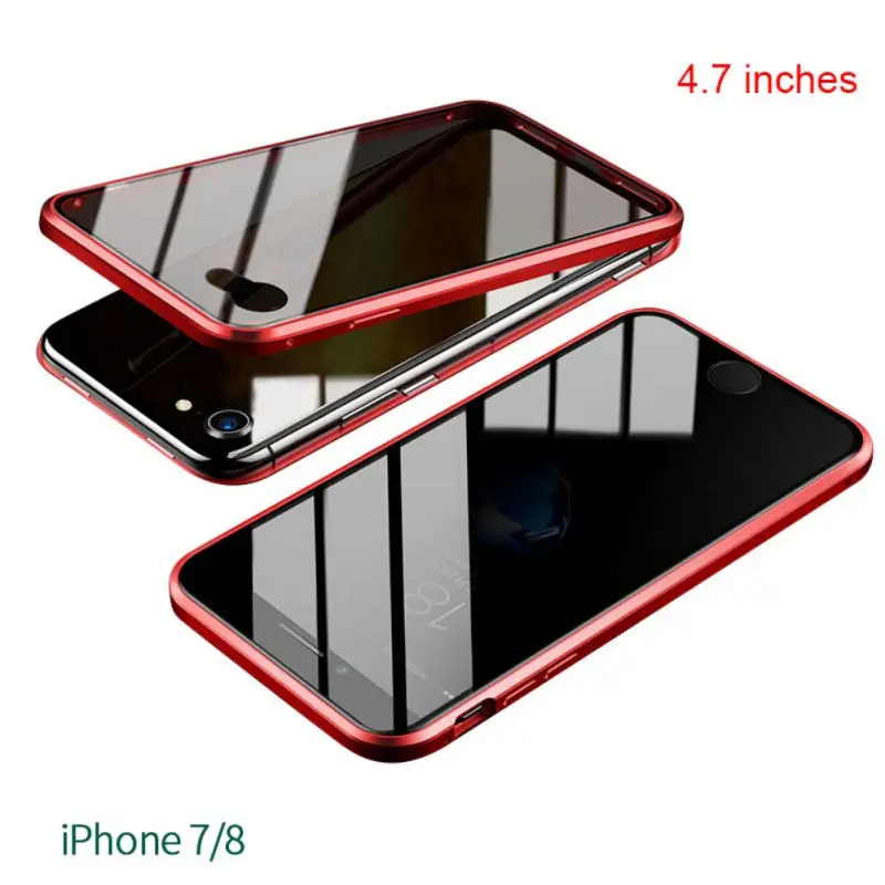 IP7 8 red Оболочка всего тела Магнитный высокой четкости прозрачное закаленное стекло крышка бампер Чехол протектор экрана для lPhone 11 - Цвет: IP7 8 red