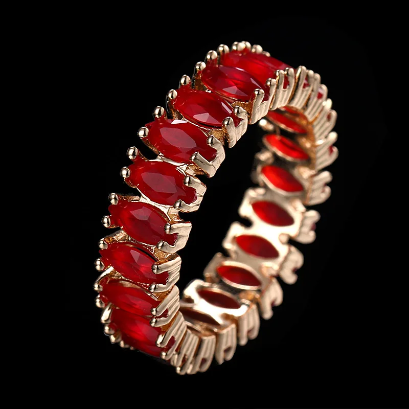 AAA + качество изысканное проложили Топ овальный CZ камень кольцо золотого цвета