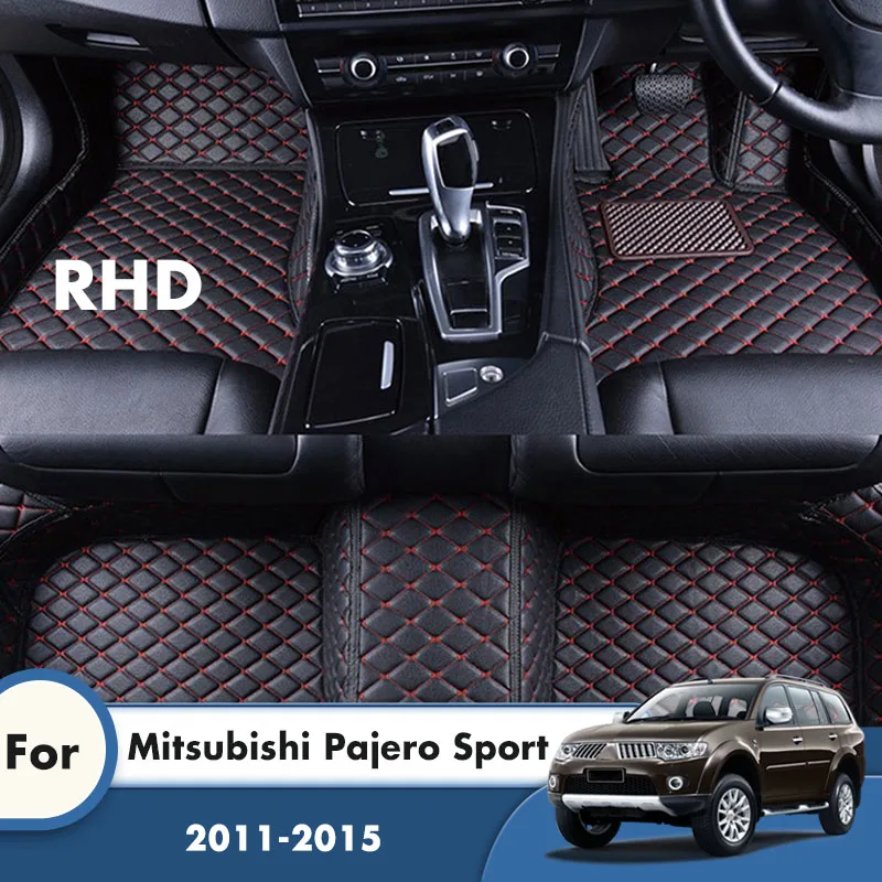 RHD Carpets For Mitsubishi Pajero Sport 2015 2014 2013 2012 2011 Artificial Leather Car Floor Mats Auto Accessories Interior RHD Carpets For Mitsubishi Pajero Sport 2015 2014 2013 2012 2011 Artificial Leather Car Floor Mats Auto Accessories Interior