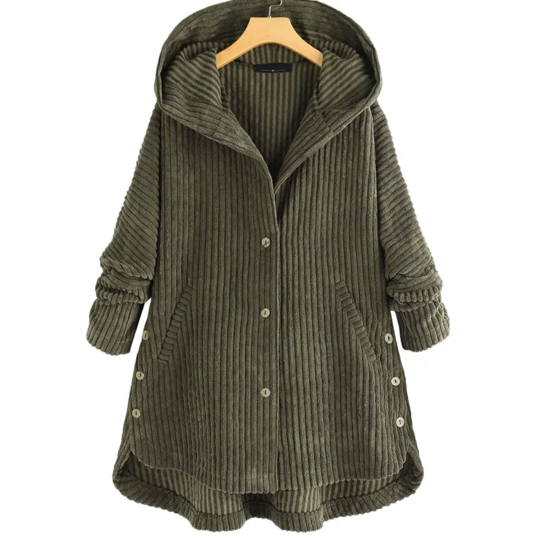 

Женское пальто на молнии, с капюшоном и пуговицами, зимнее, 2021