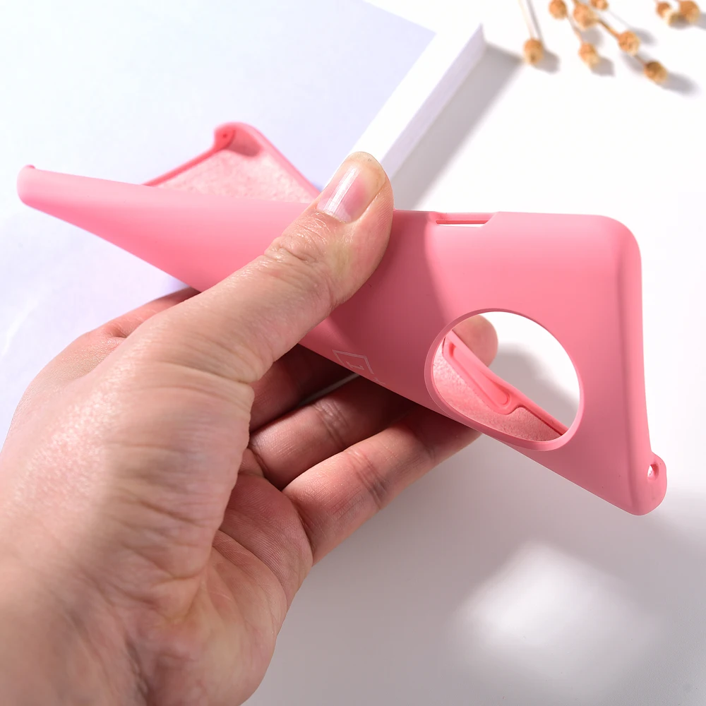 Original Oneplus 7T Liquid Silicone Case Soft Finish Protective Cover Baby-Skin Silky Touch Shell | Мобильные телефоны и