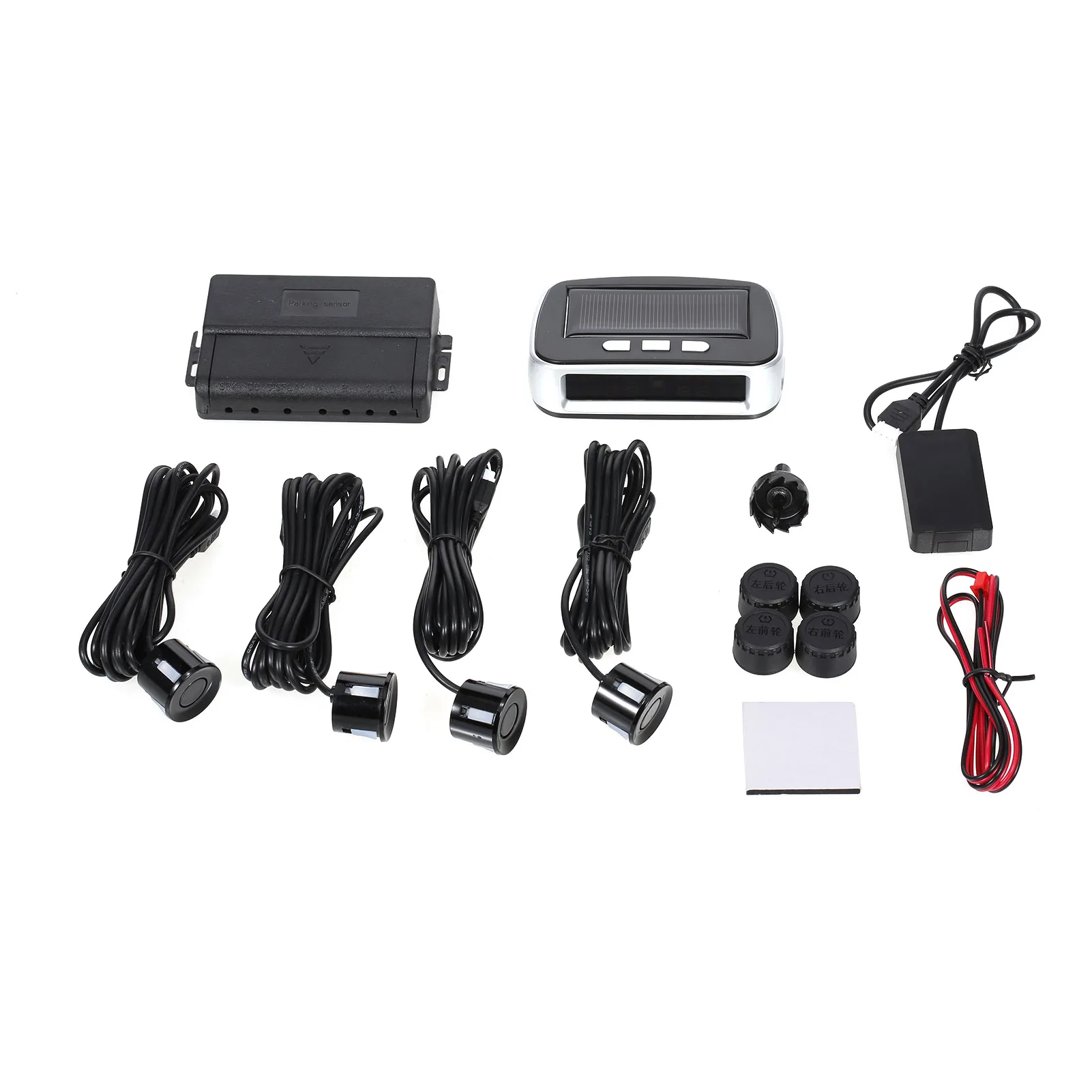 

KKMOON Solar TPMS Reverse Backup System 2 in 1 Parking Sensors and Tire Pressure Monitoring System with 4 Parking Sensors