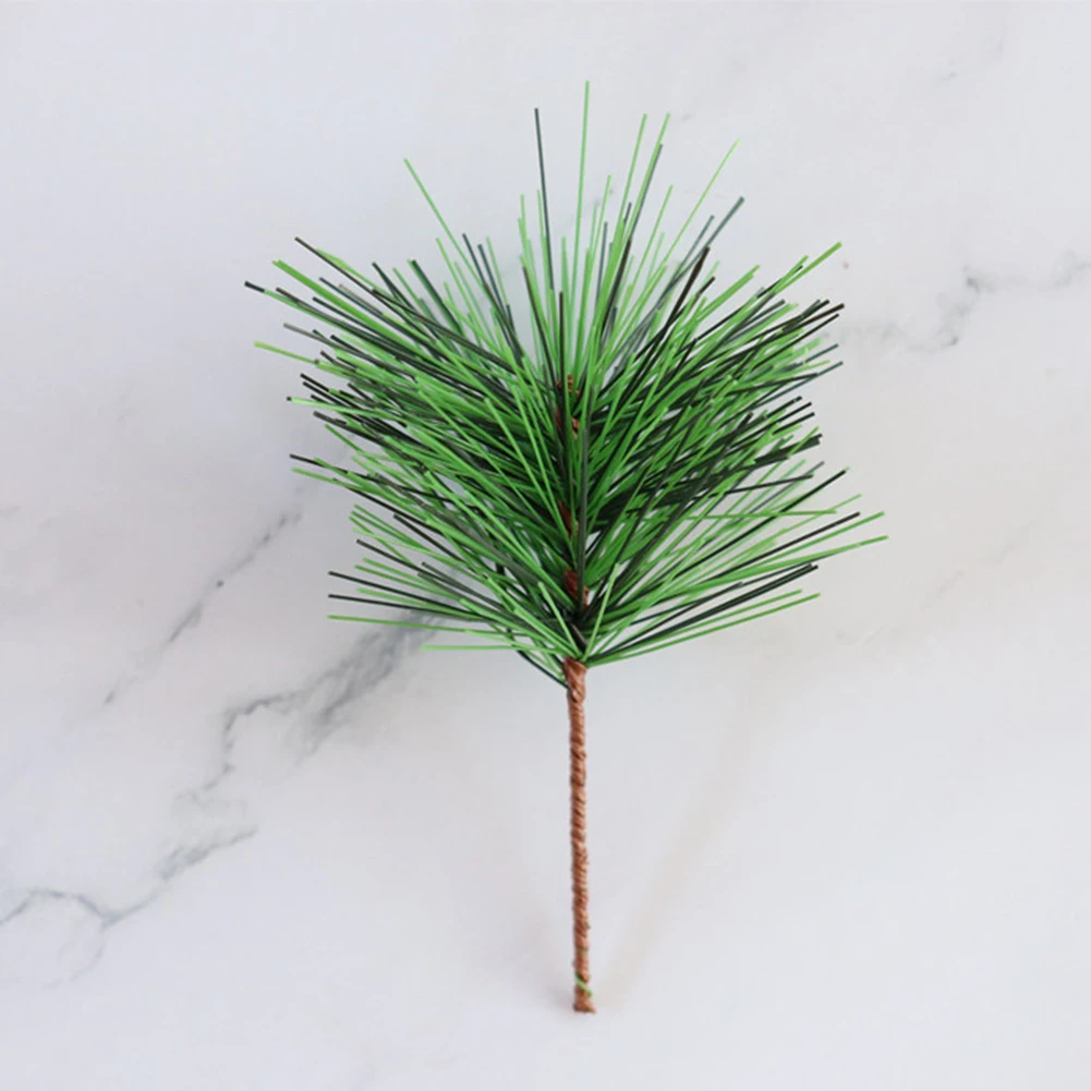 Искусственные зеленые сосновые иглы для свадьбы рождественские украшения