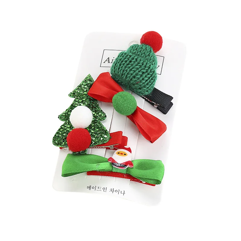 

Christmas Barrettes Set Cute Elk Hair Bow Girls Headdress Hairpin Clip Christmas Decoration