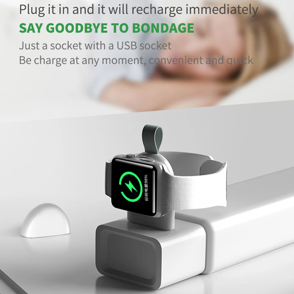 Беспроводное зарядное устройство мини-адаптер для быстрой зарядки Apple Watch 6 5 4 3 SE |