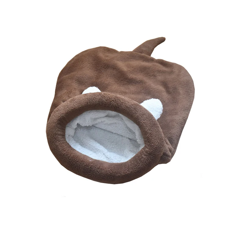 Brown Теплый коралловый флисовый спальный мешок для кошек, кровать для щенков, маленьких собак, домашних животных, коврик для кошек, кровать для питомника, мягкая теплая спальная кровать, товары для домашних животных - Цвет: Brown